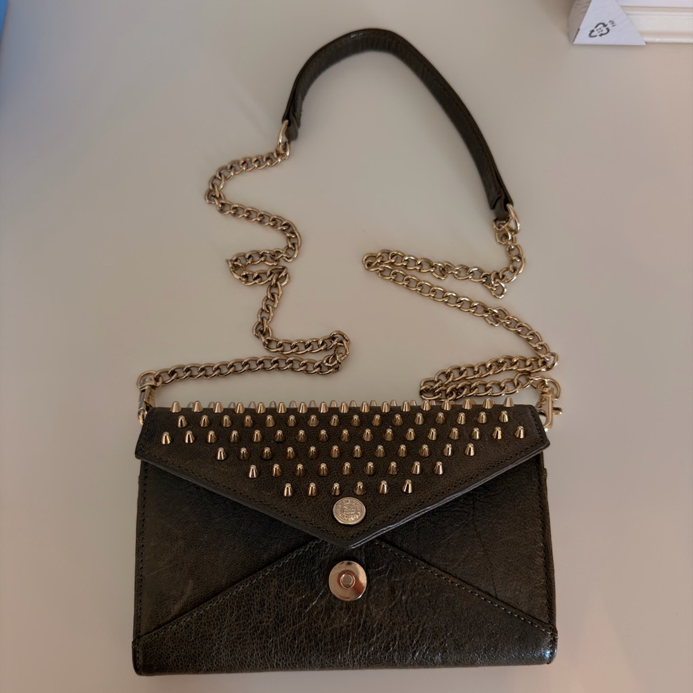 Rebecca Minkoff khaki Studded Leather Crossbody
